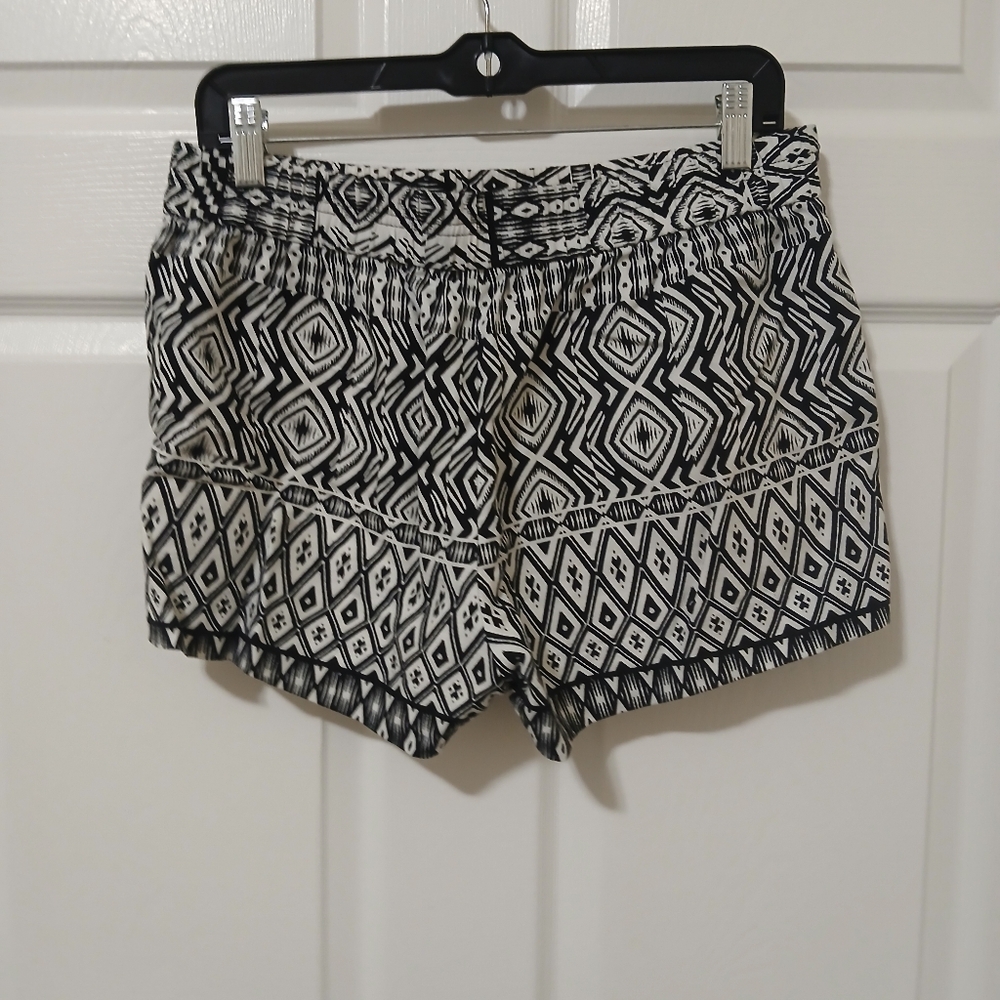J. Crew Black and White Patterned High Waist Shorts